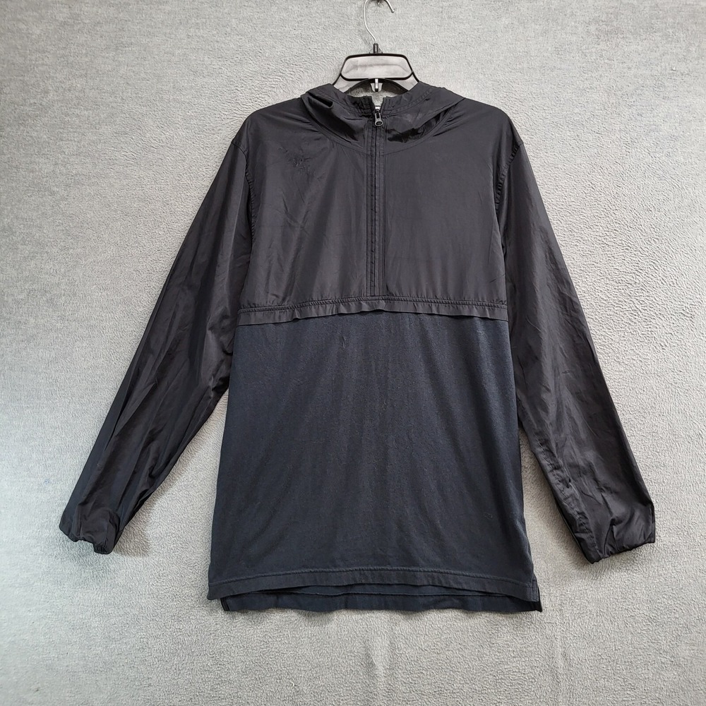 Under Armour Men Sweatshirt‎ Medium Black Fitted 1/2 Zip Hoodie Windbreaker